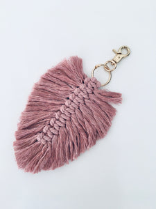 Key Ring - Dusty Pink Feather
