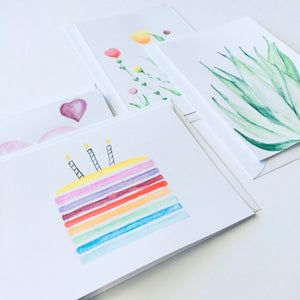 Hand Painted Gift Card - Set of 4