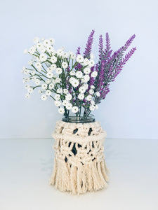 Natural Macrame Vase/Jar Twisted - M