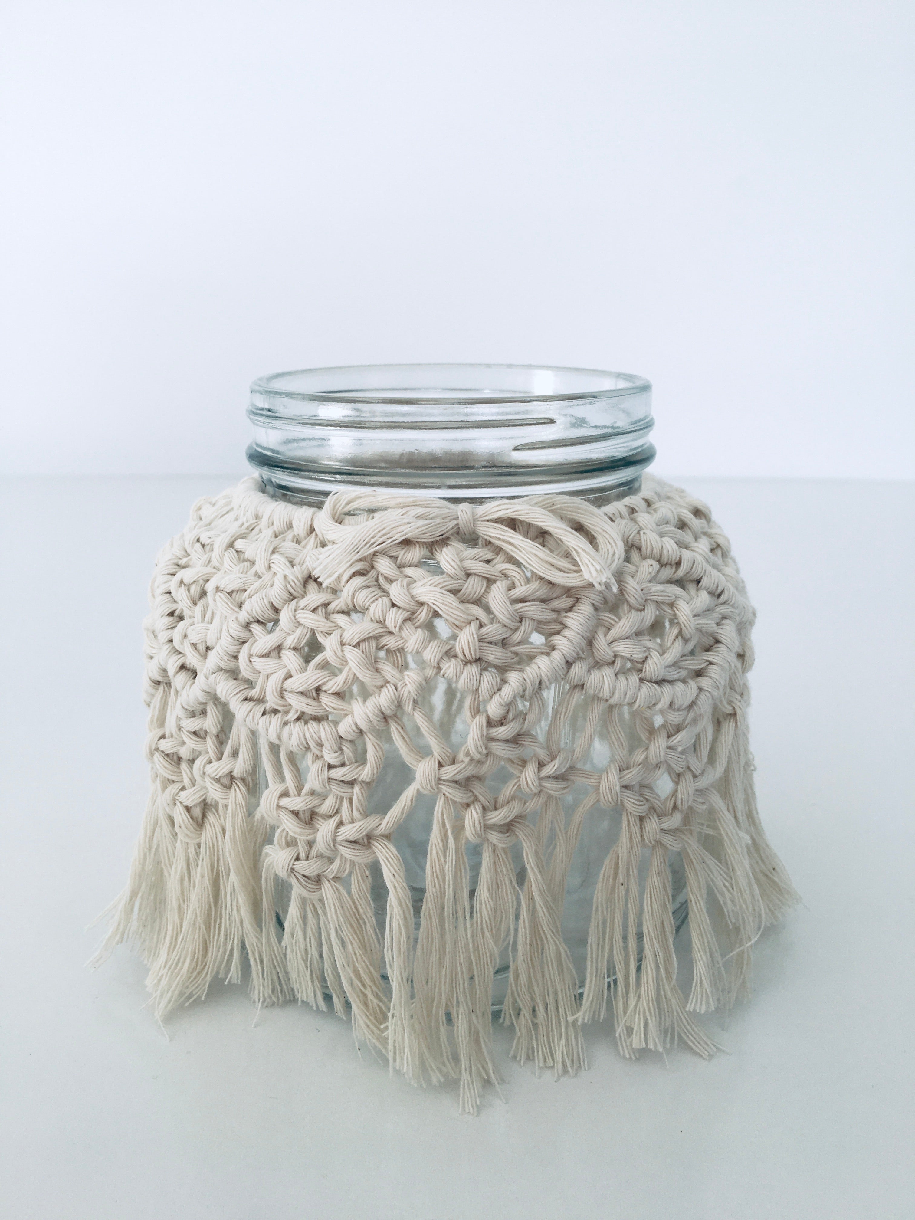 Natural Macrame Vase/Jar - M