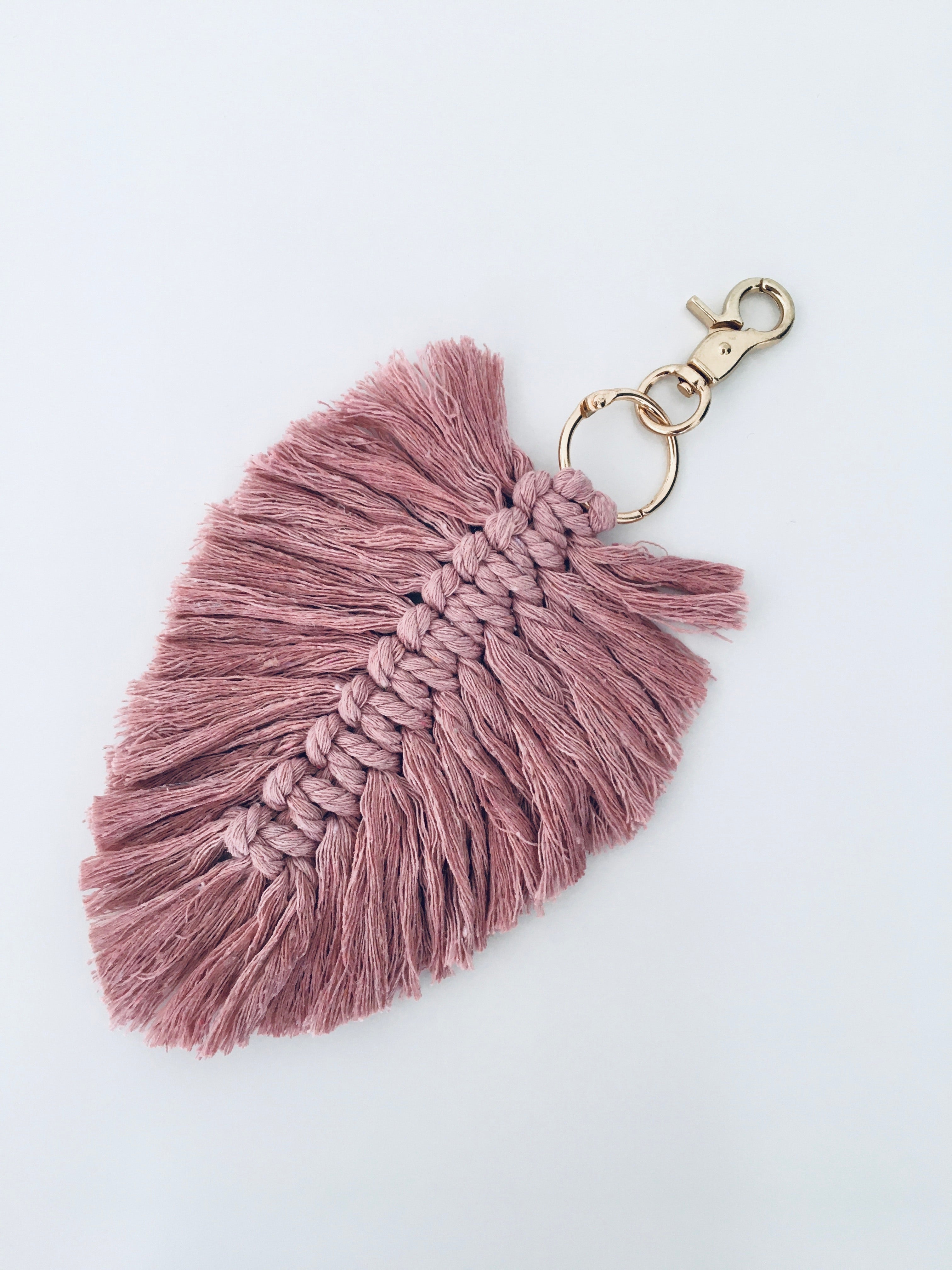 Key Ring - Dusty Pink Feather